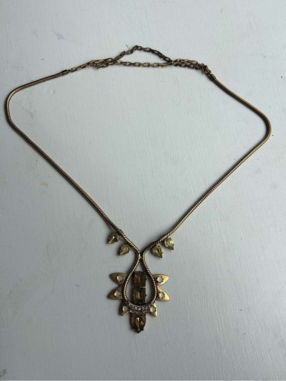 Stella & Dot Gold-Tone Decorative Pendant Necklace